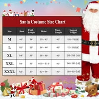 Мъжки делукс Санта костюм 11pc. Коледен ултра кадифе за възрастен костюм на Дядо Коледа -3xl -3xl
