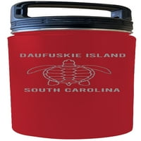 Daufuskie Island South Carolina Souvenir Oz гравиран червен изолиран двойна стена от неръждаема стомана бутилка с бутилка с вода