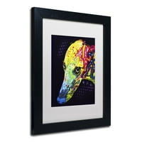 Търговска марка изобразително изкуство Грейхаунд платно изкуство от Дийн Русо, бял мат, черна рамка