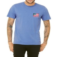 Мъжки флаг за флаг на мъжки тениска с тениска 2 пъти по-голяма хедър синя