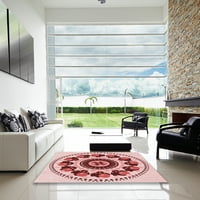 Ahgly Company Indoor Round шарени дълбоки розови розови килими, 3 'кръг