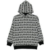 Balmain Boys All-Over Logo Cotton Hoodie, размер 8y