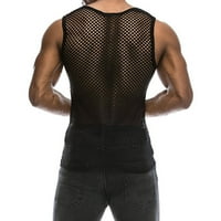 Wendunide Tank Top for Men Summer Небрежен мускул Пуловер Танк с жилетка Мреша Риза Топ блуза Изрязани върхове за мъже