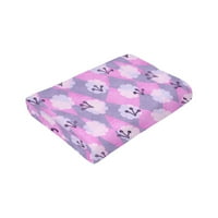 Антилинг ултра-меко покритие за микро руно за диван за легло, розово геометрични полка точки хвърлете одеяло за всички сезони, 40 x30