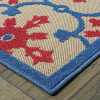 Ориенталски тъкачи на Америка Крит флорални вътрешен открит полипропилен килим, пясък