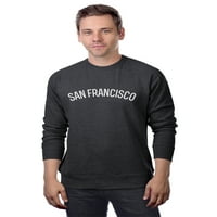 Daxton San Francisco Sweatshirt Athletic Pullover Crewneck Френски тери материя, дънкови суичър златни писма, m