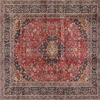 Ahgly Company Indoor Rectangle Traditional Saffron Red Medallion Area Rugs, 6 '9'