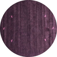 Ahgly Company Indoor Round Abstract Purple Contemporary Area Rugs, 7 'Round