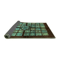 Ahgly Company Indoor Square Abstract Turquoise Blue Modern Area Rugs, 7 'квадрат
