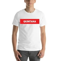 Супер червен блок Quintana с къс ръкав памучна тениска от неопределени подаръци