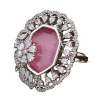 Lovenspire CZ Classic Ring Rhodium Plating, женски каменни пръстени, фалшив американски диамант, Anguthi, Punjabi Pakistani Jewellary, индийски сватбени бижута, Bridemaid