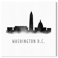 Уинууд студио градове и Скайлини картини Вашингтон акварел САЩ градове-Черно, бяло
