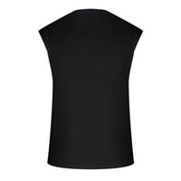 Simplmasygeni Mens Summer Clearance Althleisure Sleeveless Tank Top Men Men Небрежен моден печат пуловер кръгла врата спорт