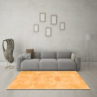 Ahgly Company Indoor Rectangle Abstract Orange Modern Area Rugs, 2 '4'