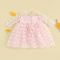 Wakeuple Toddler Момичета принцеса рокля 3d пеперуда тюл винтидж дантета a-line рожден ден сватбена партия макси рокли