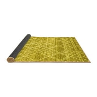 Ahgly Company Indoor Square Abstract Yellow Contemporary Area Rugs, 7 'квадрат