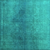 Ahgly Company Machine Wareable Indoor Rectangle Persian Turquoise Blue Bohemian Area Rugs, 2 '5'