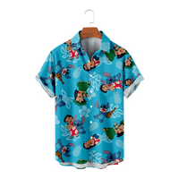 Хавайска мъжка риза, 3D отпечатана риза Loli и Stitch, къс ръкав с ревера, голям, за плаж, възрастен-5xl,03