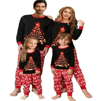 Семейство Gwiyeopda Съчетаване на пижами Комплекти дълги ръкави коледно дърво печат Нощни дрехи Спали салон
