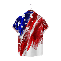 Американска лятна патриотична хавайска риза за мъже 4 юли с къси ръкави ризи с ризи за деца за деца