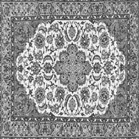 Ahgly Company Indoor Square Medallion Grey Traditional Area Rugs, 4 'квадрат
