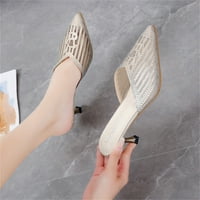 Женски обувки Модни летни жени сандали са насочени пръсти на най -високия ток Небрежен стил злато 6.5