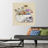 Рейчъл Колдуел - Плакат за стена на цветя череп с бутални щифтове, 22.375 34