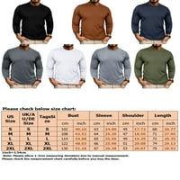 Мъжки тениски тениски тениски с дълъг ръкав върхове ежедневни основни тройници пуловер khaki 2xl