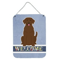 Carolines Treasures BB5637DS Chocolate Labrador Welcome Wall или Vort Hanging щампи, 12x16, многоцветни