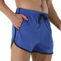 Fabiurt Men's Sports Shorts Мъжки ежедневни панталони Морски тенденция младежта летни мъжки суитчъни фитнес за бягане на къси панталони, синьо