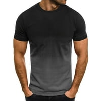 Пенкий мъже с къс ръкав печат Около врата пуловер тениска блуза Тениски ххл черно на клирънс