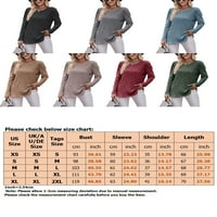 Зодани жени топове Плътен цвят чай удобен тениска хлабав тениска пътуване Пуловер Камила л