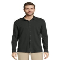 Мъжка плетена риза с дълъг ръкав, размери с-3ХЛ
