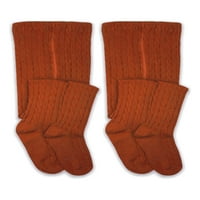 Дамски чорапи до коляното плетени чорапи 2-упаковка, размери ХС-м