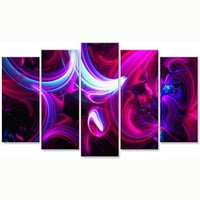Дизайн изкуство лилаво мъгла абстрактни цифрови произведения на изкуството върху платно, панели, 60 32