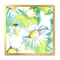 Дизайнерска акварелна импресия от цветя маргаритка