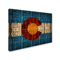 Търговска марка изобразително изкуство 'регистрационни номера на Държавния флаг на Колорадо' платно изкуство по дизайн автомагистрала