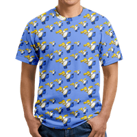 Fraigo Mens and Boy's тениски -Телевизионно предаване Карикатура за полиестер с къси ръкави, лятна тениска за семейно ежедневно облекло, синьо, размери -8xl