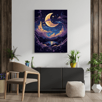 Cosmic Conjuring - Celestial Moon Magic Canvas Wall Art