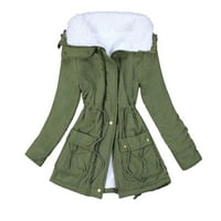 Miayilima плюс размер палта за жени през зимата за жени в средна дължина прасковена талия с удебелено топло памучно палто свободен голям размер подплатено яке армия зелено m