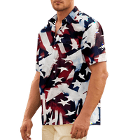 Четвърти юли тениски с къс ръкав за мъже, Ден на независимостта Летни плажни хавайски ризи