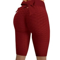 Дамски панталони спортни йога панел панел солиден цвят вдигаща тренировка шорти панталони за жени