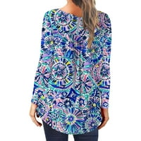 Азрийски жени есен с дълъг ръкав блузи върхове просвет, плюс размер дами модна солидна смесена цветен печат с дълъг ръкав риза жена небрежен свободен връх в продаж?