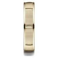 14к злато комфорт-годни Сатен висок център разфасовки кръг ръб дизайн лента