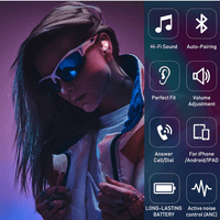 Urban Street Buds Plus True Bluetooth безжични слушалки за Acer Liquid Zest Plus с активно шумово отмяна на розово