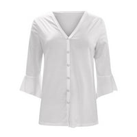 FPQTRO Топ дамска мода плюс разчистване на размера под мода жени лятен ръкав жилетка твърд цвят ежедневна блуза върхове