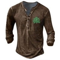 Ханас Мъжки пролетни и есенни Поло ризи Дълъг ръкав в Деколте Мода печат случайни тънък годни тренировка ризи
