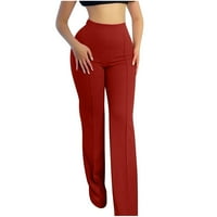 Binmer дълги панталони за жени модни жени комфортни твърди цветни панталони от свободно време с висока талия панталони