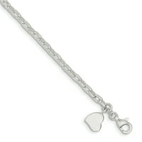 Le & lu Sterling Silver Smable Oval Rolo W Molid Heart Breque 7 ''