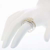 1. cttw диамантен сватбен годежен пръстен комплект 14k жълто злато ореол женски възрастен